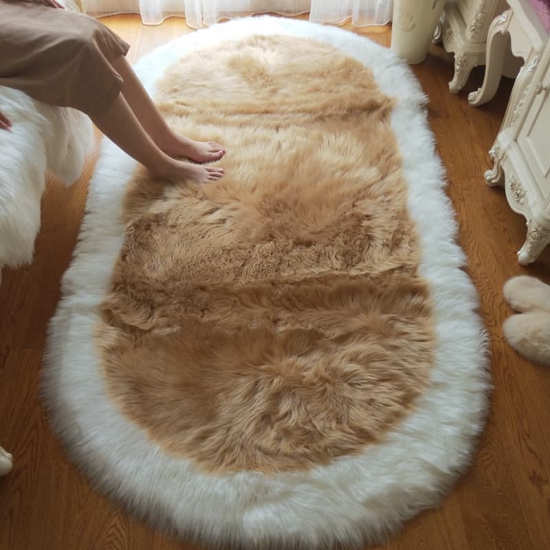 ふわもこ円形シャギーラグ