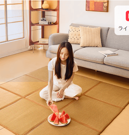 和モダン格子柄畳マット