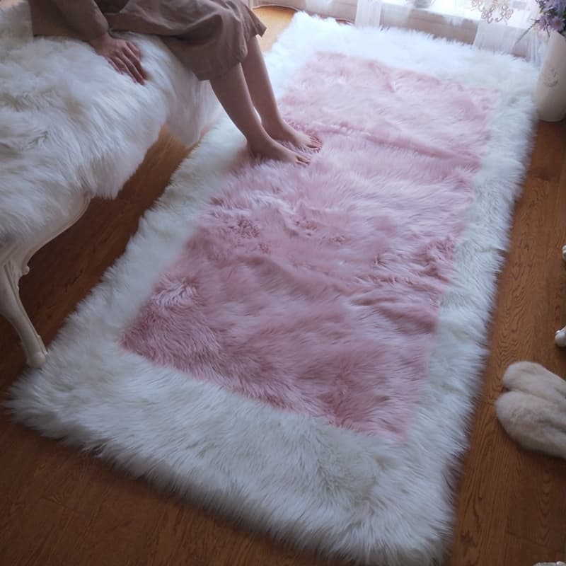 ふわもこ円形シャギーラグ