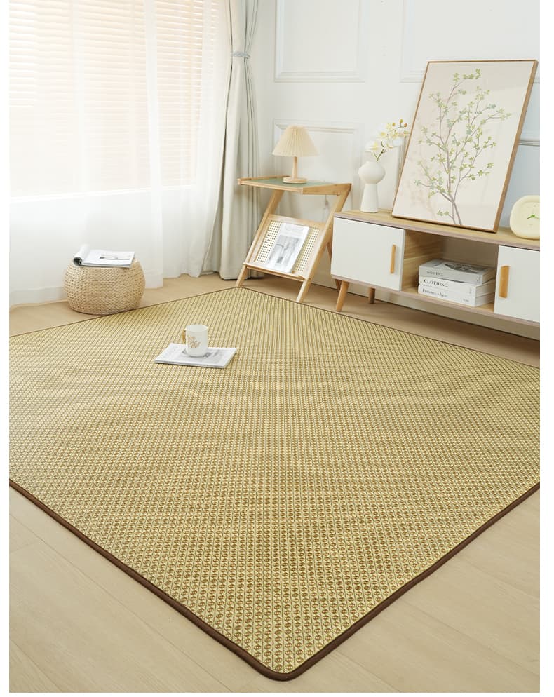 天然素材の花模様ラグ