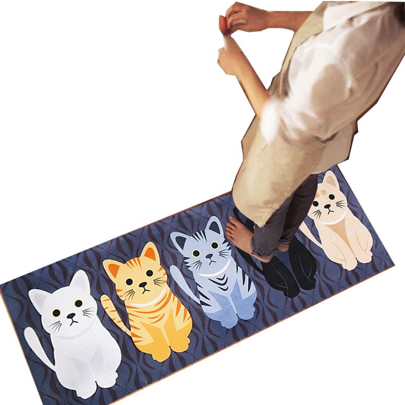 かわいい子猫デザイン キッチンマット
