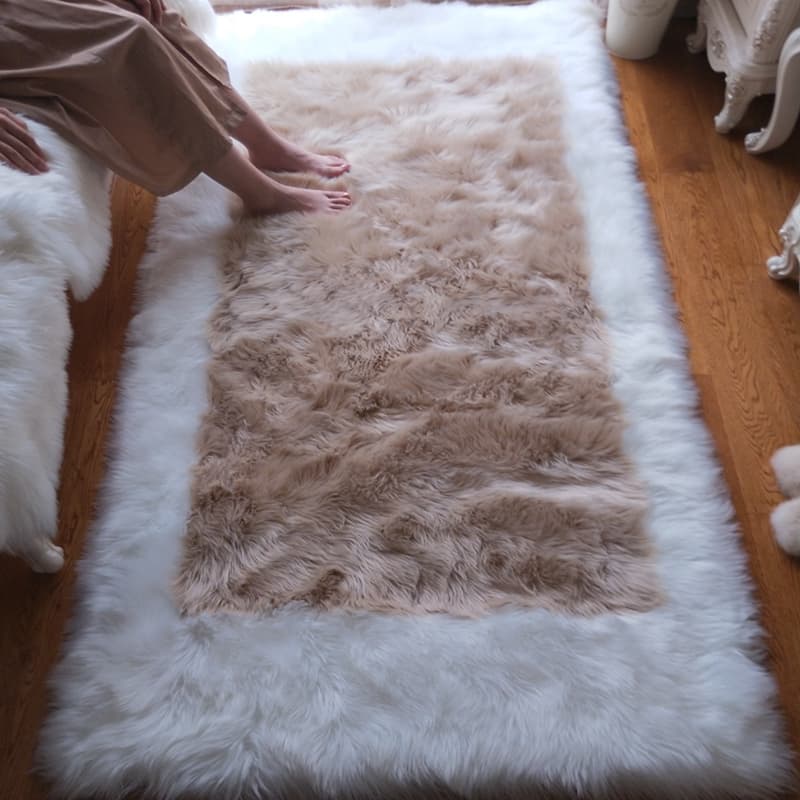 ふわもこ円形シャギーラグ