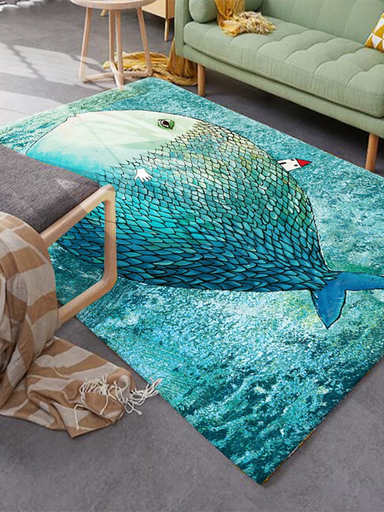 海洋生物の世界 長方形ラグ