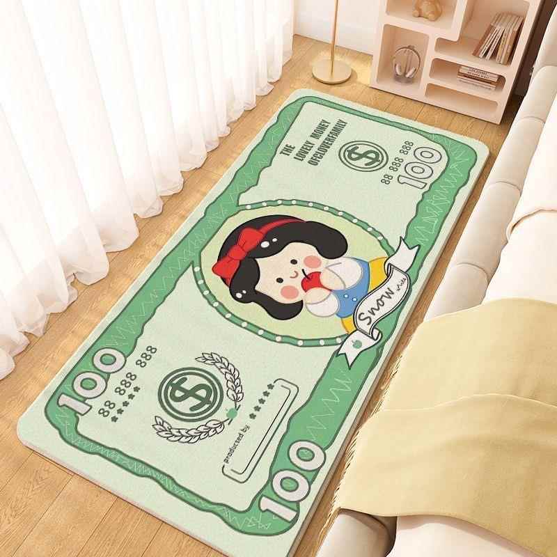 絨毯 お金持ちネコ柄の大判ラグ