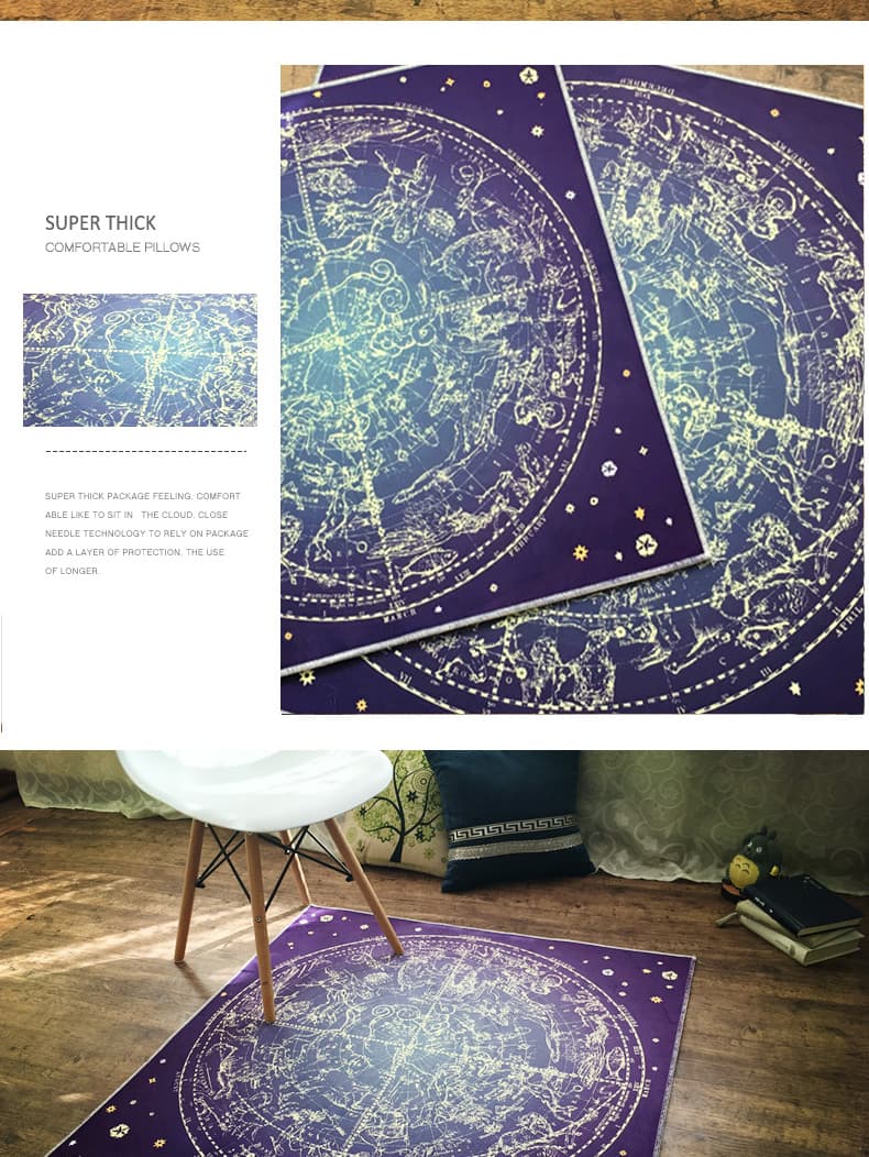 古代ギリシャの星座航海図 正方形ラグ
