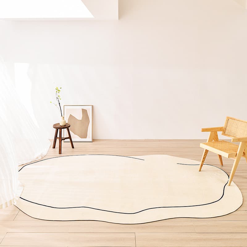 絨毯 不規則形アートカーペット「雲遊び」